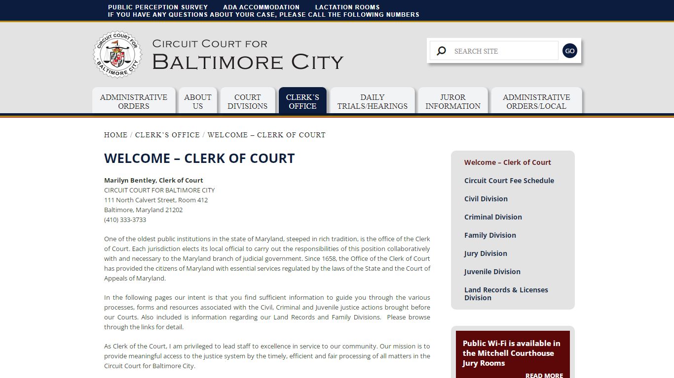 Welcome – Clerk of Court – Circuit Court For Baltimore City